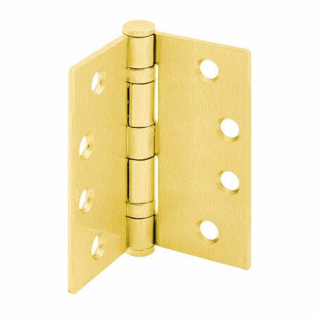PRIME-LINE Door Hinge Commercial Smooth Pivot, 4-1/2 in. x 4-1/2 in. w/ Square Corners, Satin Brass 3 Pack U 1156463